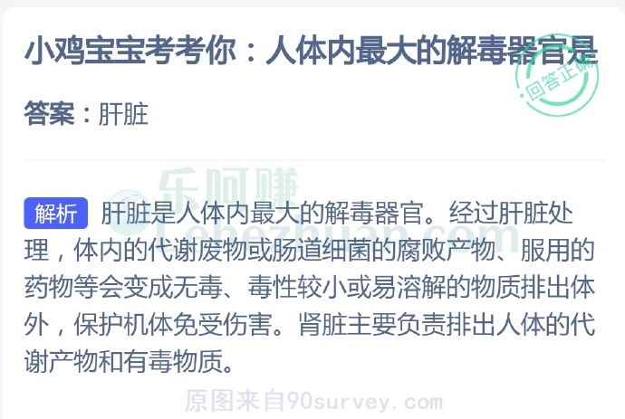 人体内最大的解毒器官是?