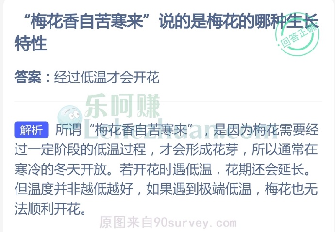 “梅花香自苦寒来”说的是梅花的哪种特性?