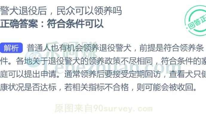 警犬退役后,民众可以领养吗?