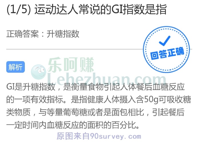 运动达人常说的GI指数是指?