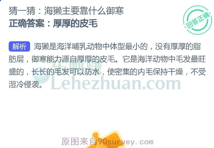 海獭主要靠什么御寒?