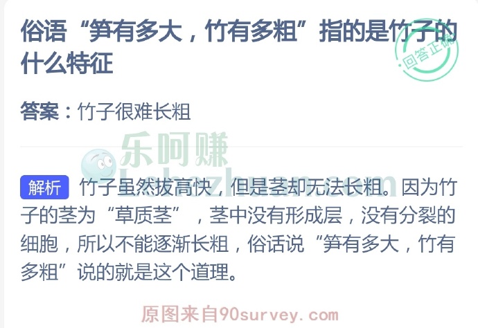 俗语“笋有多大,竹有多粗”指的是竹子的什么特征?