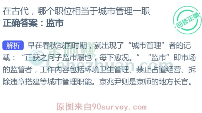 在古代,哪个职位相当于城市管理一职?