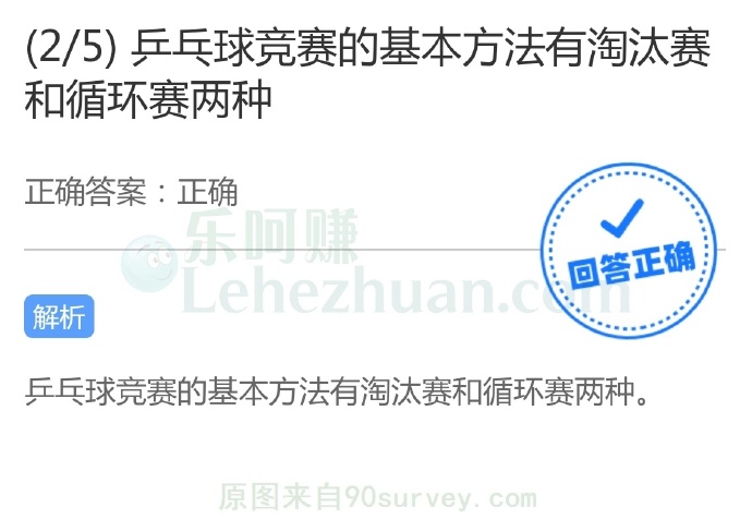 乒乓球竞赛的基本方法有淘汰赛和循环赛两种?