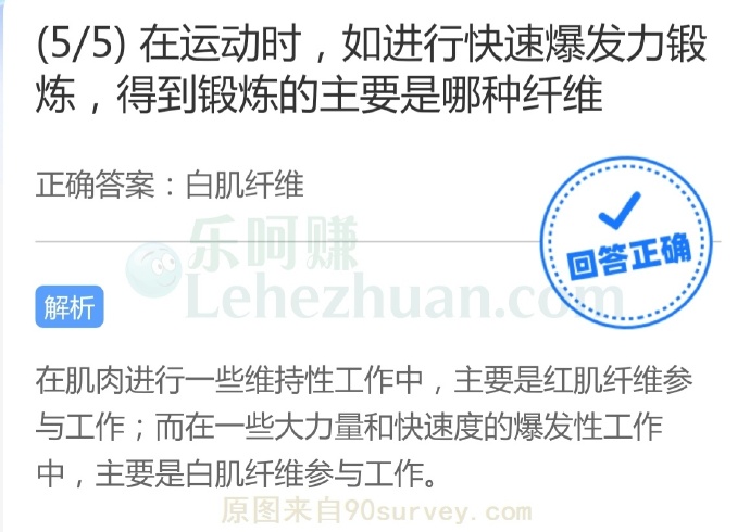 运动时行快速爆发力锻炼的主要是白肌纤维