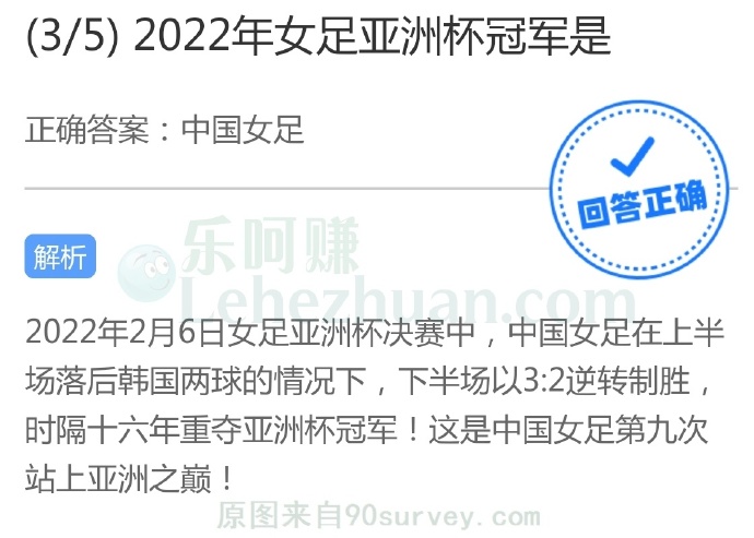 2022年女足亚洲杯冠军是?