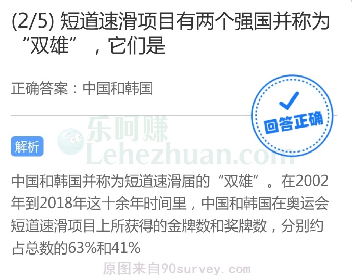 短道速滑项目有两个强国并称为“双雄”,它们是?