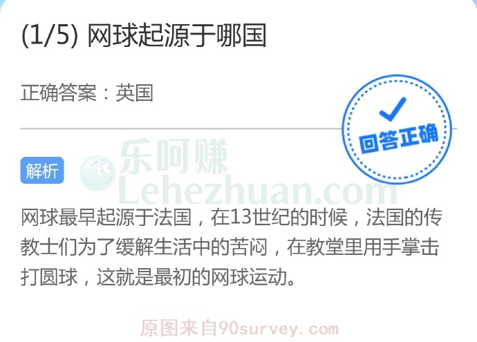 网球最早起源于哪国?