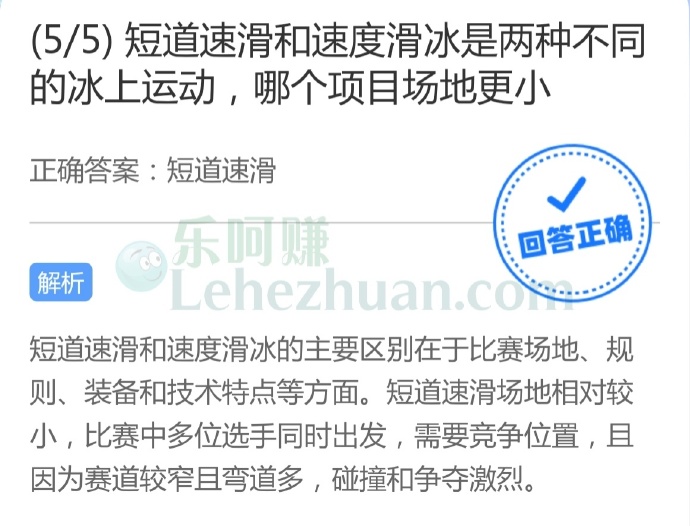 短道速滑和速度滑冰是两种不同的冰上运动,哪个项目场地更小?