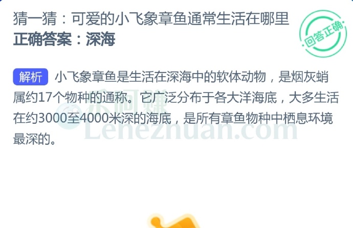 可爱的小飞象章鱼通常生活在哪里?