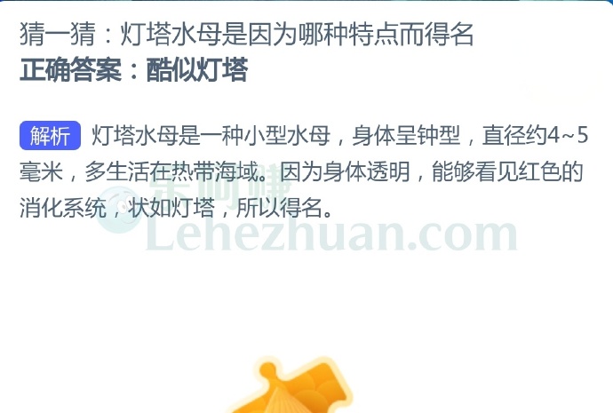 灯塔水母是因为哪种特点而得名?