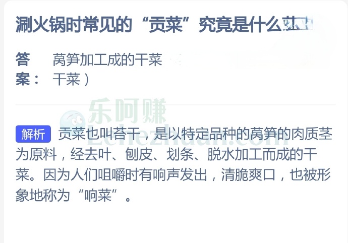 涮火锅时常见的“贡菜”究竟是什么菜?