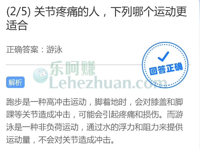 关节疼痛的人,下列哪个运动更适合?