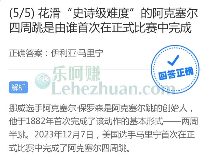 花滑"史诗级难度"的阿克塞尔四周跳是由谁首次在正式比赛中完成?