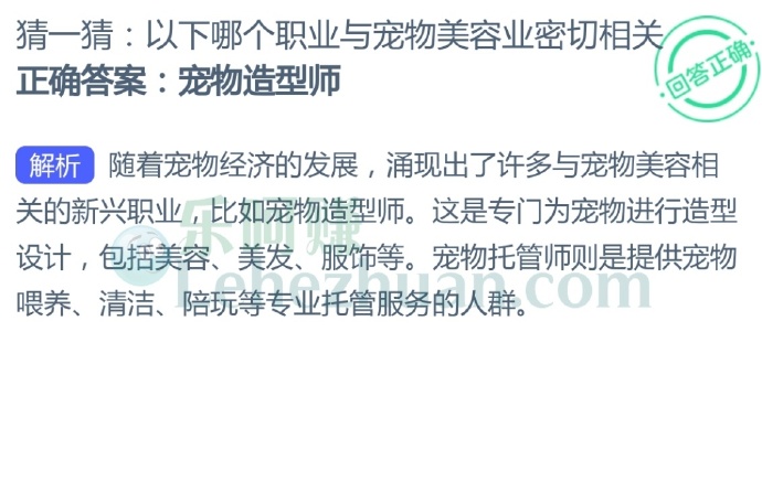 以下哪个职业与宠物美容业密切相关?