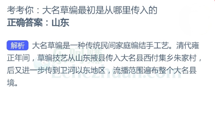 大名草编最初是从哪里传入的?