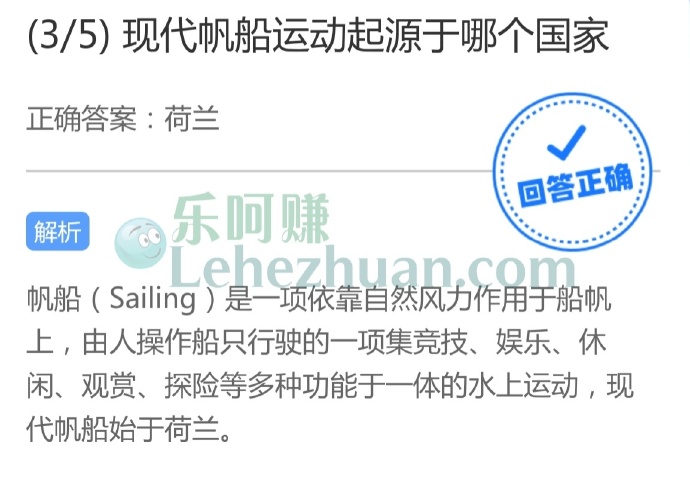 现代帆船运动起源于哪个国家?