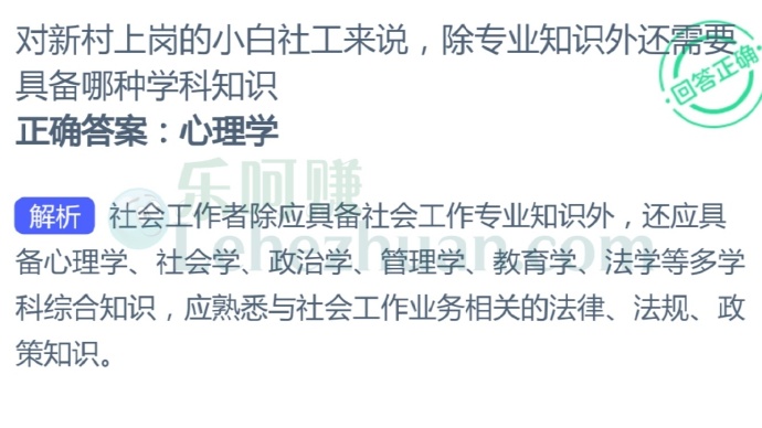 对新村上岗的小白社工来说,除专业知识外还需要具备哪种学科知识?