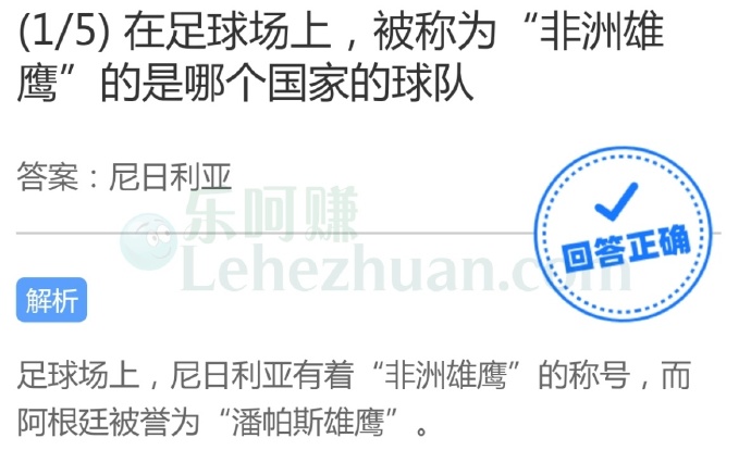 在足球场上,被称为“非洲雄鹰”的是哪个国家的球队?