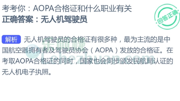 AOPA合格证和什么职业有关?