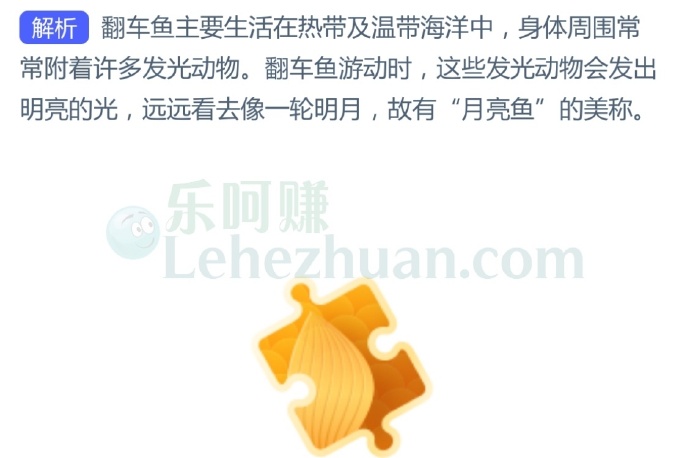 以下哪种海洋鱼类有“月亮鱼”的美称?