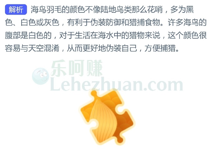 许多海鸟的腹部通常是白色的,这种颜色更容易?