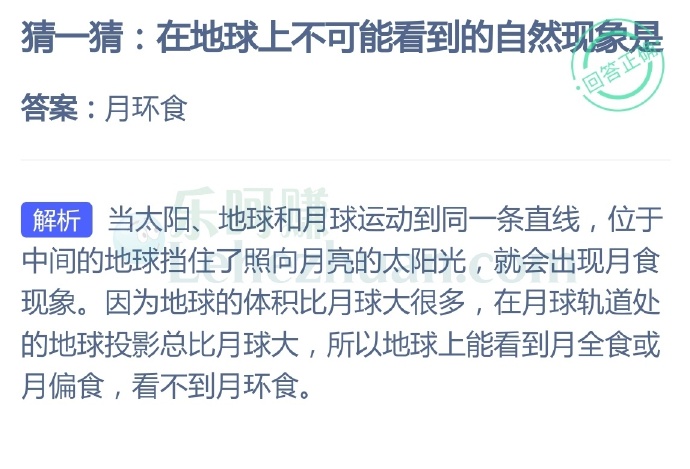 在地球上不可能看到的自然现象是?