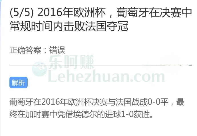 2016年欧洲杯,葡萄牙在决赛中常规时间内击败法国夺冠?
