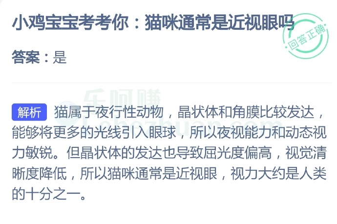 猫咪通常是近视眼吗?