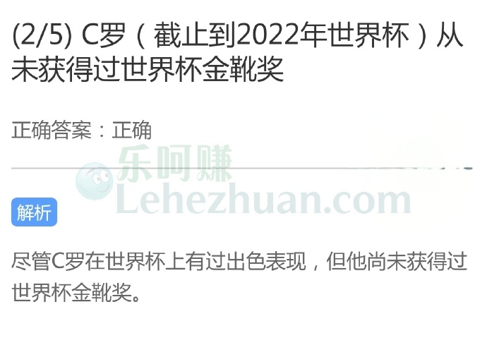C罗(截止到2022年世界杯)从未获得过世界杯金靴奖?