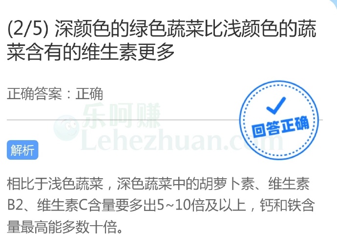 深颜色的绿色蔬菜比浅颜色的蔬菜含有的维生素更多?