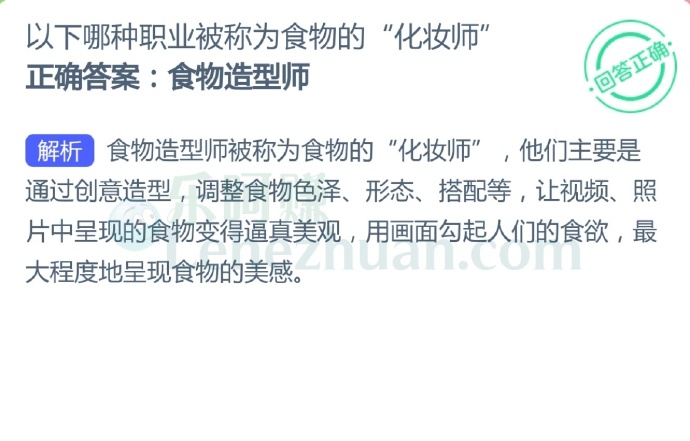 以下哪种职业被称为食物的“化妆师”?