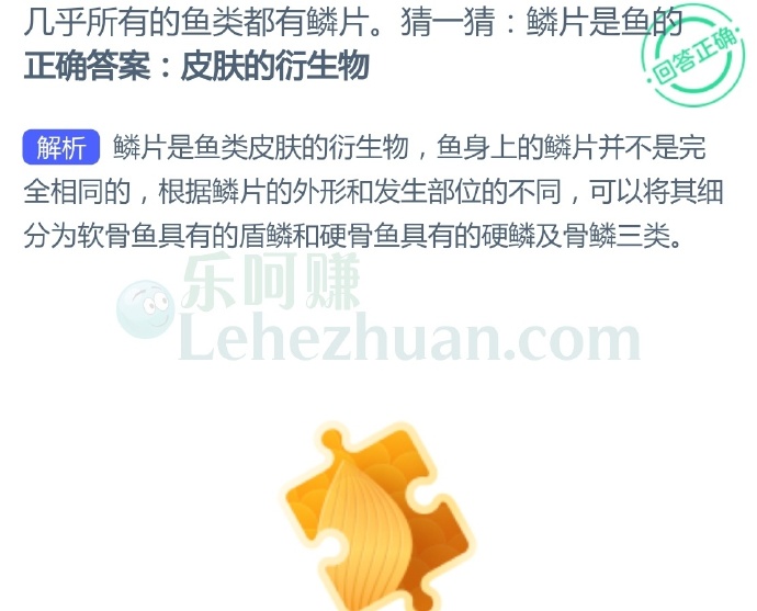 几乎所有的鱼类都有鳞片,鳞片是鱼的?