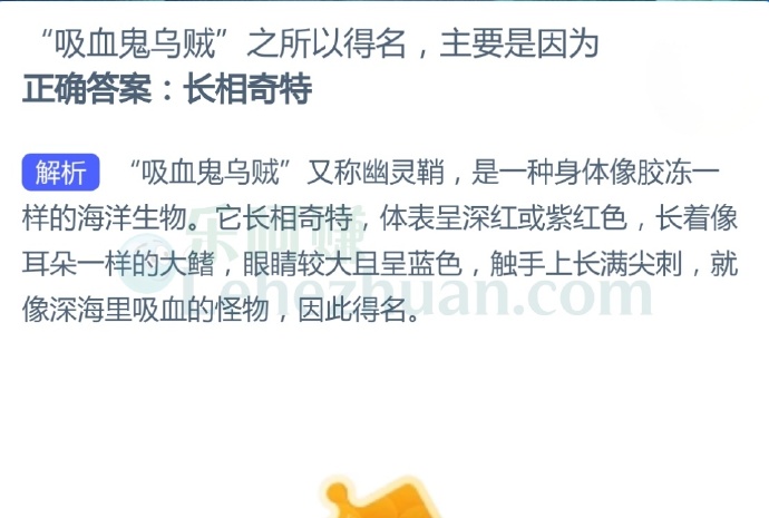 “吸血鬼乌贼”之所以得名,主要是因为?