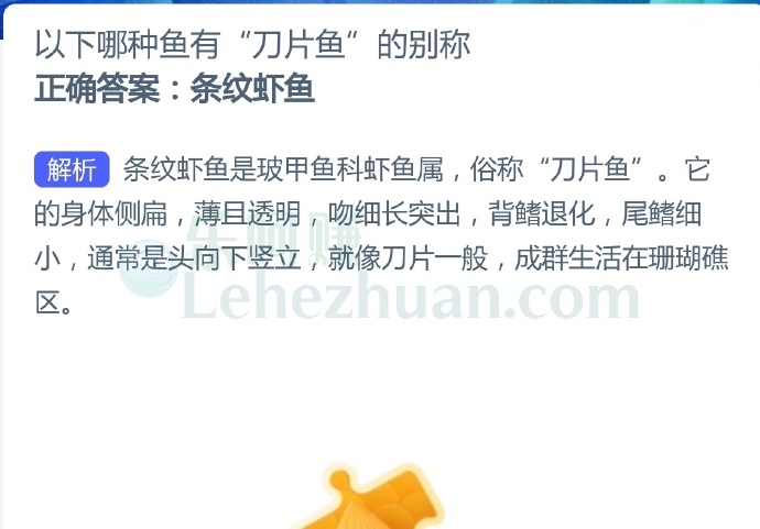 以下哪种鱼有“刀片鱼”的别称?