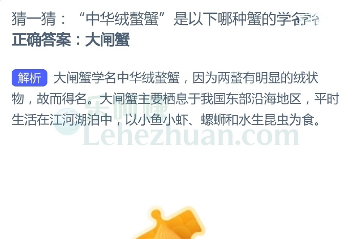 “中华绒螯蟹”是以下哪种蟹的学名?