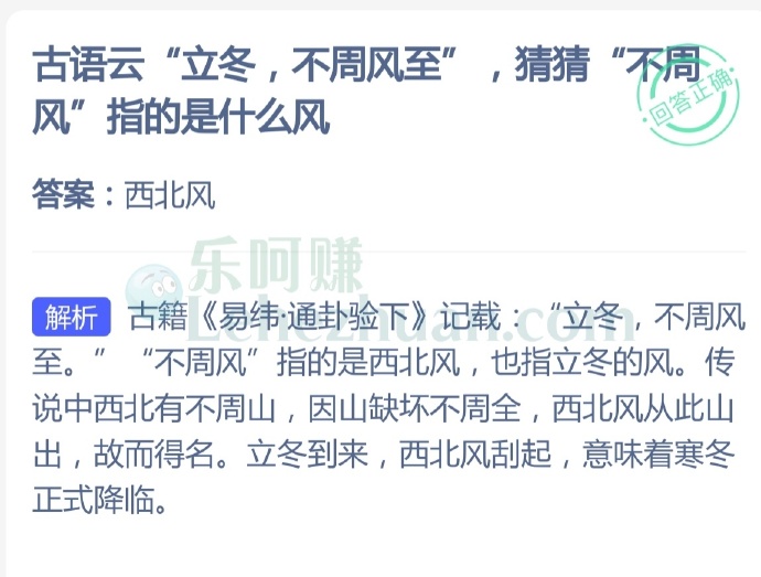 古语云“立冬,不周风至”,猜猜“不周风”指的是什么风?