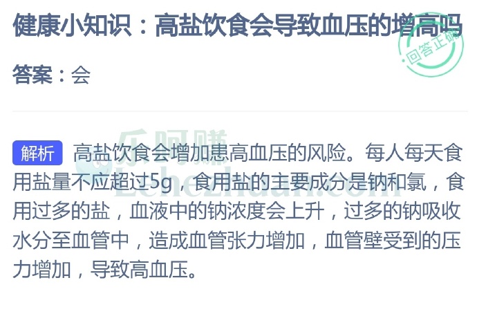 健康小知识,高盐饮食会导致血压的增高吗?