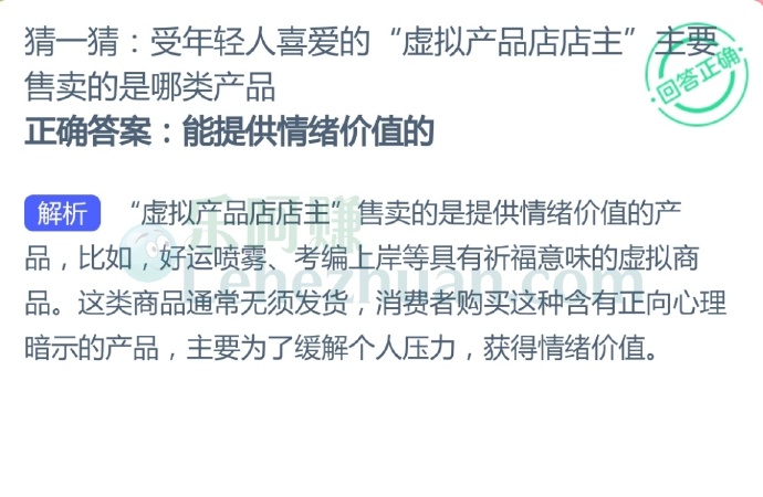受年轻人喜爱的“虚拟产品店店主”售卖的是哪类产品?