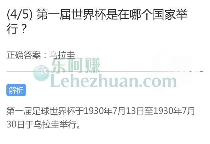 第一届世界杯是在哪个国家举行?