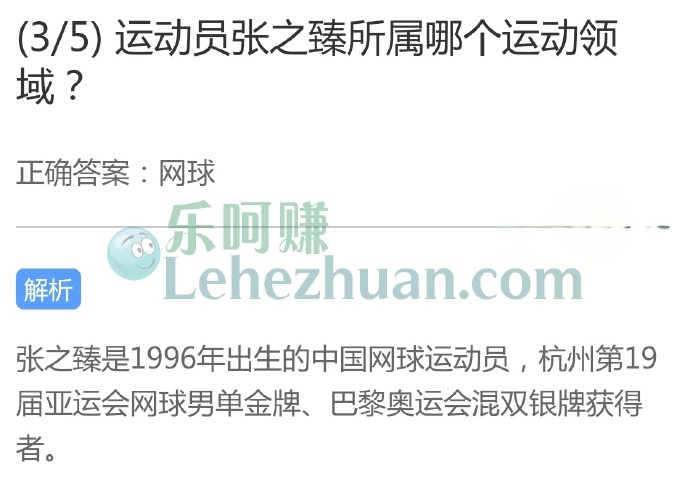 运动员张之臻所属哪个运动领域?