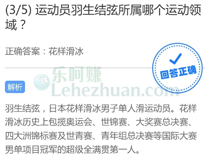 运动员羽生结弦所属哪个运动领域?