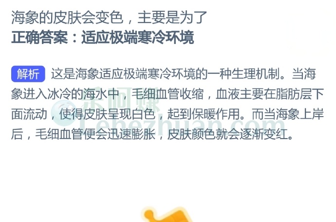 海象的皮肤会变色,主要是为了?