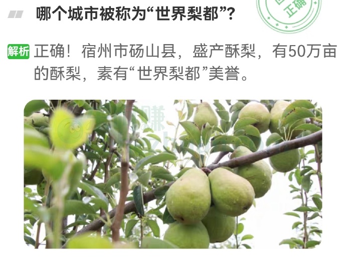 哪个城市被称为“世界梨都”?
