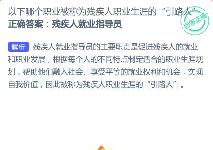 以下哪个职业被称为残疾人职业生涯的“引路人”?