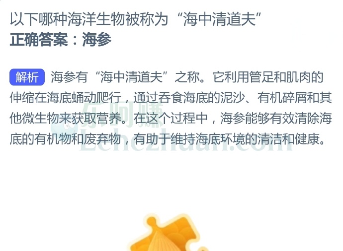 以下哪种海洋生物被称为“海中清道夫”?