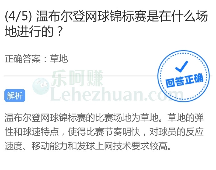 温布尔登网球锦标赛是在什么场地进行的?