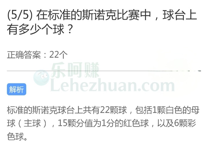 在标准的斯诺克比赛中,球台上有多少个球?