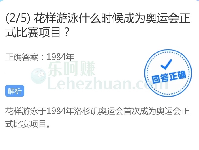 花样游泳什么时候成为奥运会正式比赛项目?