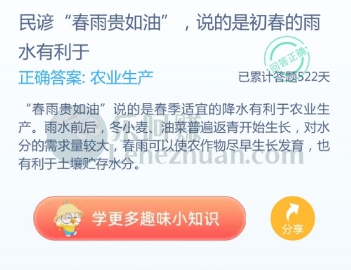 民谚“春雨贵如油”,说的是初春的雨水有利于?